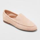 Women's Mila Wide Width Suede Loafers - A New Day Blush 5.5w,