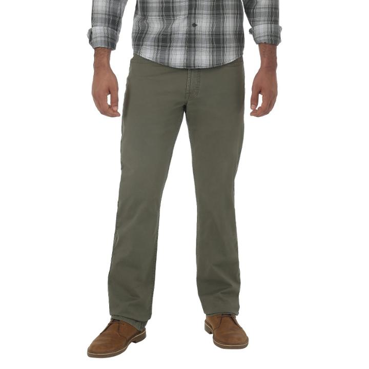 Wrangler Red Men's Vintage Straight Stretch Twill Pants