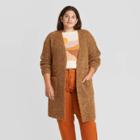 Women's Plus Size Cozy Duster Cardigan - Universal Thread Brown