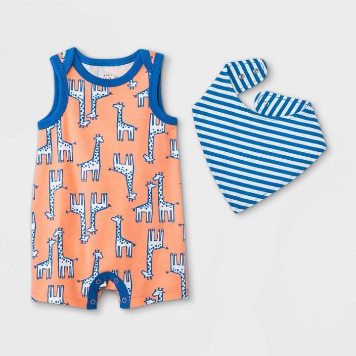 Baby Boys' Giraffe Romper With Bib - Cat & Jack Red