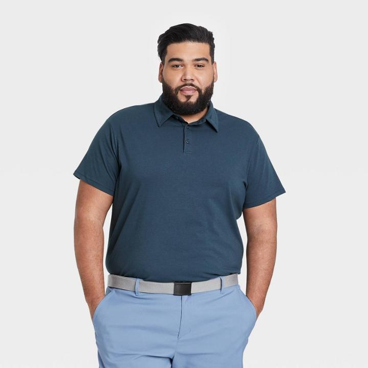 Men's Big & Tall Performance Polo Shirt - All In Motion Dark Blue