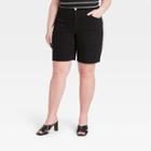 Women's Plus Size Bermuda Jean Shorts - Ava & Viv Black