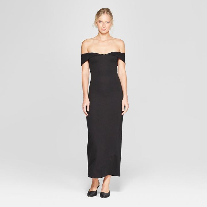 Women's Off The Shoulder Knit Maxi Dress - Who What Wear Black