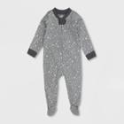 Honest Baby Twinkle Star Print Snug Fit Footed Pajama - Gray
