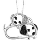 Distributed By Target 120 Ct. T.w. Round-cut Black And White Diamond Pave Set Dog Pendant - White