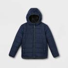 Boys' Reversible Puffer Jacket - Cat & Jack Navy