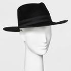 Women's Wide Brim Fedora Hat - A New Day Black