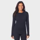 Warm Essentials By Cuddl Duds Women's Soft Thermal Crewneck Top - Black