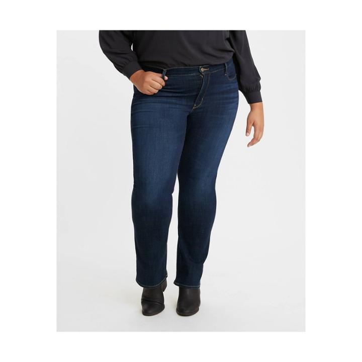 Levi's Women's Plus Size Mid-rise Classic Bootcut Jeans - Cobalt Distress 20, Blue Distress