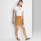 Women's Zip Front Mini Skirt - Wild Fable Brown