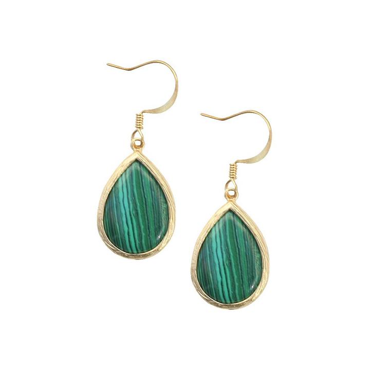 Target Malachite Fish Hook Earring - Green