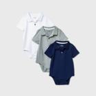 Baby Boys' 3pk Short Sleeve Polo Bodysuit - Cat & Jack White/navy/gray