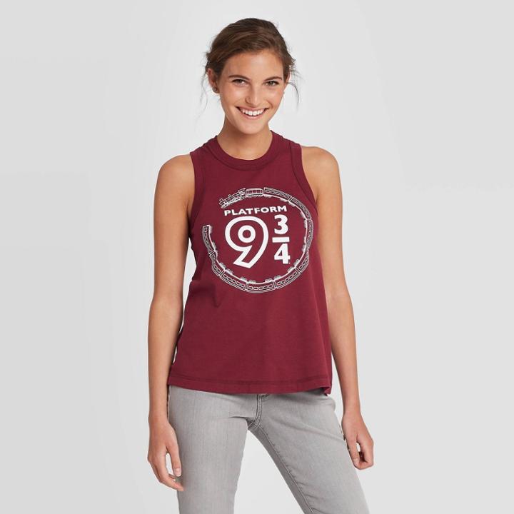 Women's Harry Potter Hogwarts Platform 9 3/4 Graphic Tank Top (juniors') - Maroon Xs, Women's, Red