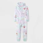 Girls' Tie-dye With Patches Blanket Sleeper Union Suit - Cat & Jack White