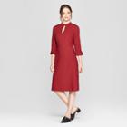 Women's 3/4 Flutter Sleeve Midi Dress - Prologue Red