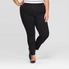 Women's Plus Size Jeggings With Comfort Elastic Waist - Ava & Viv Black