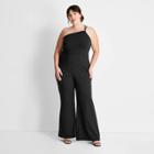 Women's Plus Size Strappy One Shoulder Jumpsuit - Future Collective With Kahlana Barfield Brown Black