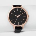 Women's Contrast Strap Watch - A New Day Black