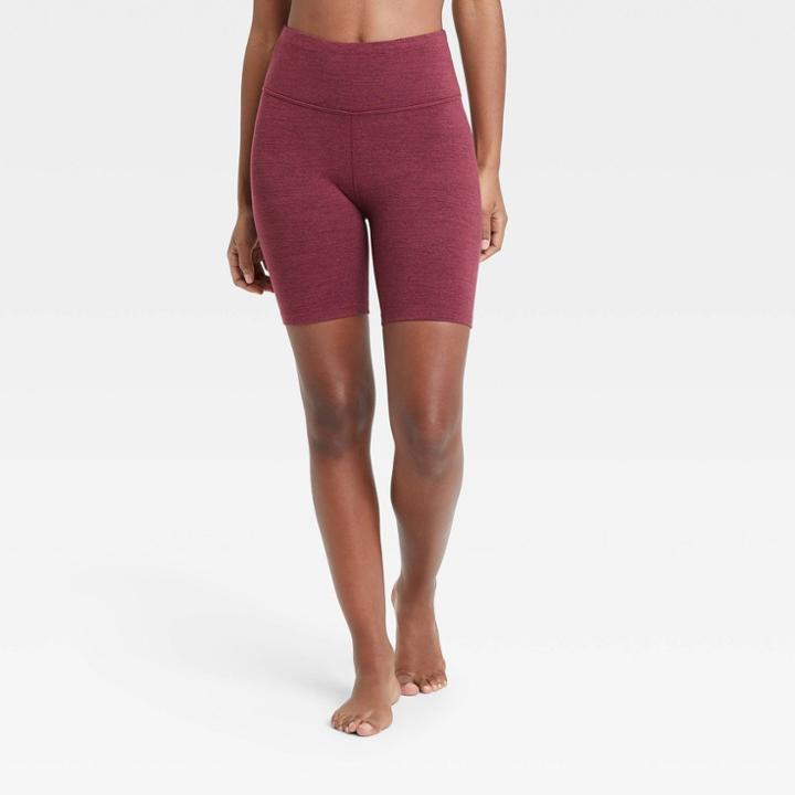 Women's Cozy Spacedye Bike Shorts 7 - Joylab Maroon