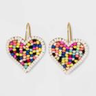 Multi Sugarfix By Baublebar Beaded Heart Drop Earrings