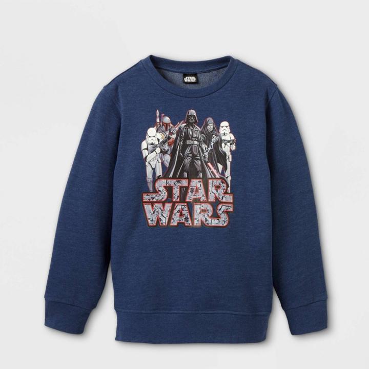 Boys' Star Wars Crew Neck Pullover Sweatshirt - Blue