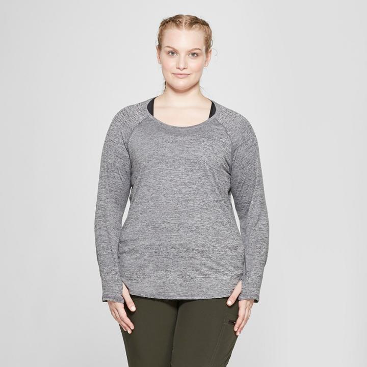 Women's Plus Size Long Sleeve Soft T-shirt- C9 Champion Black Heather