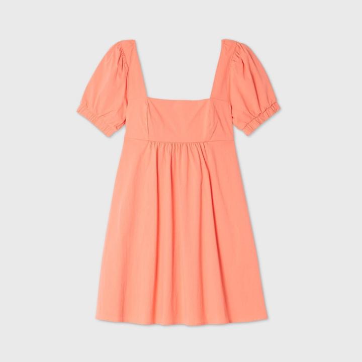 Women's Short Sleeve Dress - Wild Fable Orange