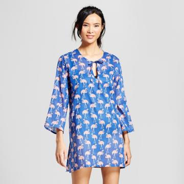Flora By Rockflowerpaper Rock Flower Paper Women's Flamingo Beach Tunic - Blue/pink