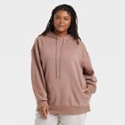 Women's Plus Size Hooded Sweatshirt - Universal Thread Dark Sand