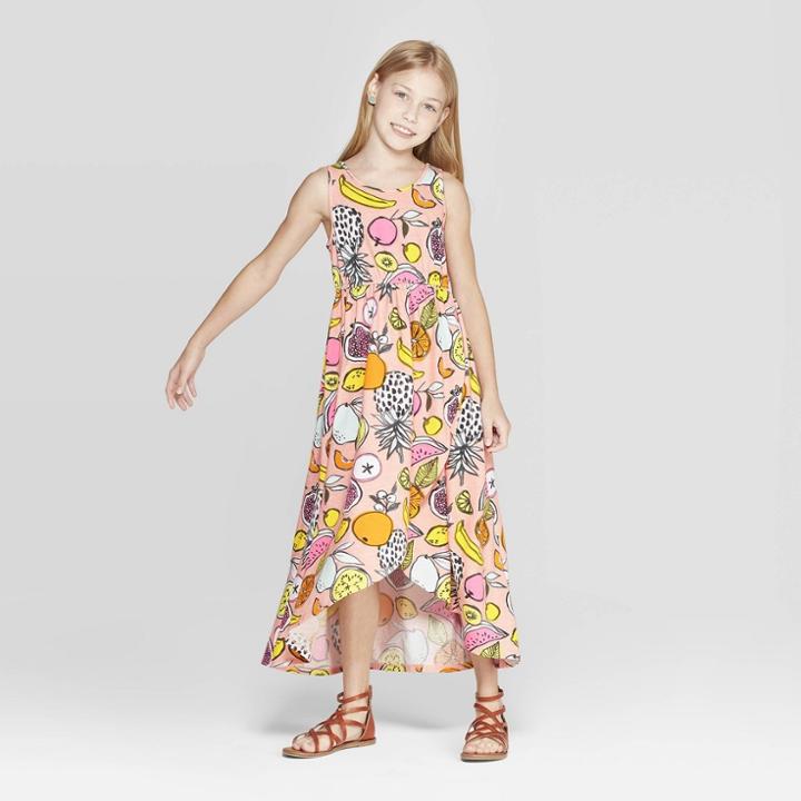 Girls' Knit Fruit Print Maxi Dress - Cat & Jack Blue