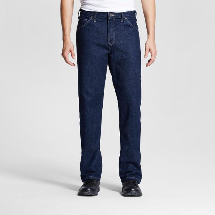 Dickies Men's Relaxed Straight Fit Denim Carpenter Jean- Indigo Blue Washed