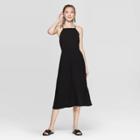 Women's Sleeveless Strappy Midi Dress - A New Day Black