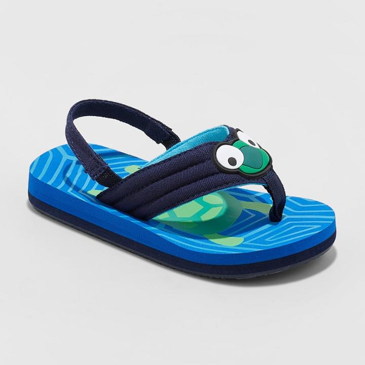 Toddler Boys' Leo Flip Flop Sandals - Cat & Jack Blue Xl