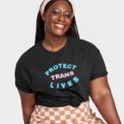Ph By The Phluid Project Pride Adult Plus Size Protect Trans Lives Phluid Project Short Sleeve T-shirt - Black