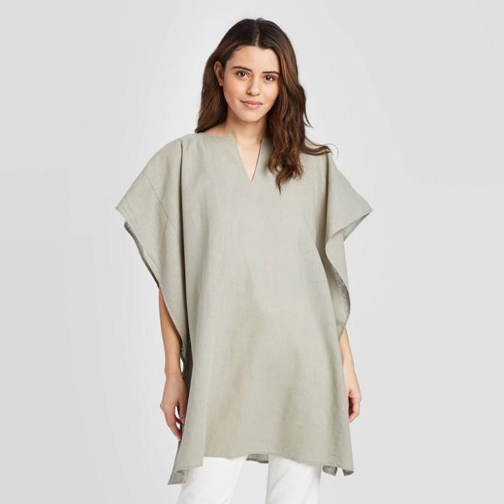 Women's Solid Cape - Universal Thread Olive Gray M/l, Women's, Size: Medium/large, Green