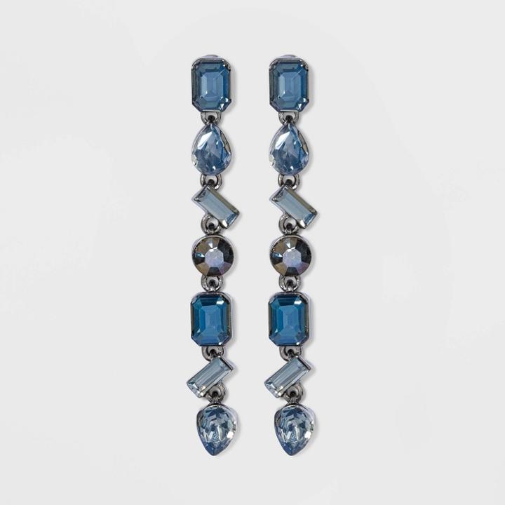 Mulit-crystal Glass Drop Earrings - A New Day Blue, Women's