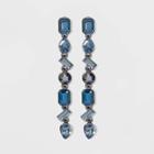 Mulit-crystal Glass Drop Earrings - A New Day Blue, Women's