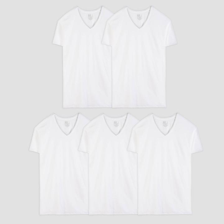 Fruit Of The Loom Men's V-neck T-shirt 5pk - White
