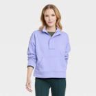Women's Quarter Zip Fleece Sweatshirt - A New Day Lilac
