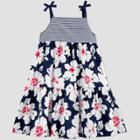 Toddler Girls' 4th Of July Floral Sleeveless Dress - Just One You Made By Carter's Navy/white 2t, Girl's, White Blue