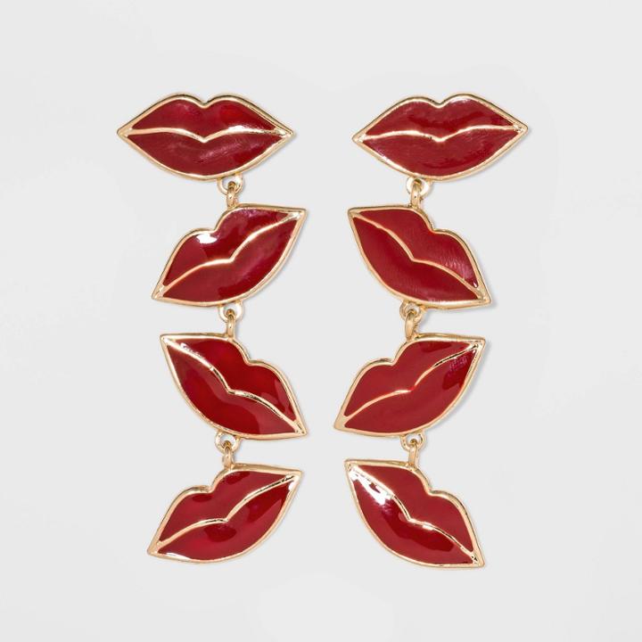 Sugarfix By Baublebar Hot Lips Drop Earrings - Red, Women's