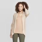 Women's Long Sleeve Open Cocoon Cardigan - A New Day Oatmeal