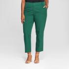 Women's Plus Size Ankle Pants - Ava & Viv Green 16w, Dark Green