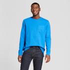 Men's Standard Fit Long Sleeve Front Pocket T-shirt - Goodfellow & Co Parrish Blue