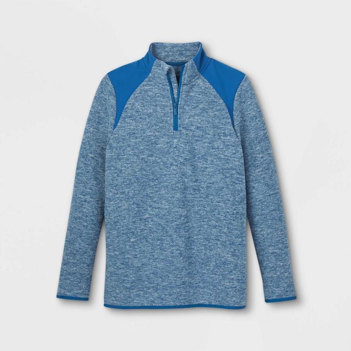 Boys' Fleece 1/4 Zip Pullover Sweatshirt - All In Motion Blue