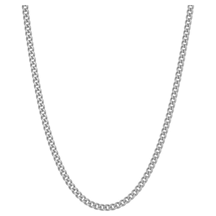 Tiara Sterling Silver 24 Curb Chain Necklace, Size:
