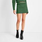 Women's Striped Knit Mini Skirt - Future Collective With Kahlana Barfield Brown Black/green Xxs