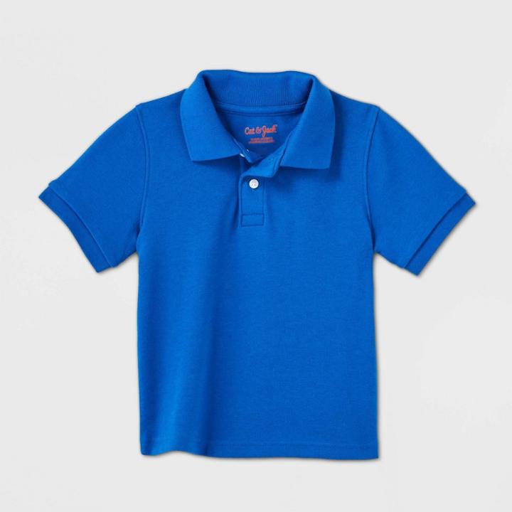 Petitetoddler Boys' Short Sleeve Interlock Uniform Polo Shirt - Cat & Jack Blue
