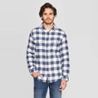 Men's Plaid Standard Fit Long Sleeve 2-pocket Flannel Button-down Shirt - Goodfellow & Co Divine Blue S, Men's,
