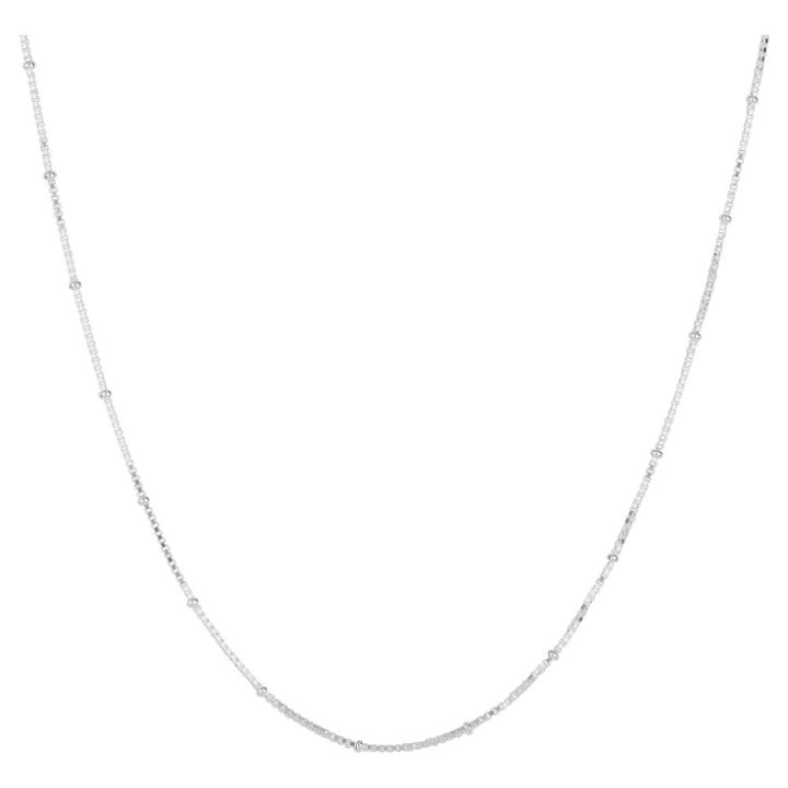 Distributed By Target Box Chain Necklace With Crimp Beads In Sterling Silver